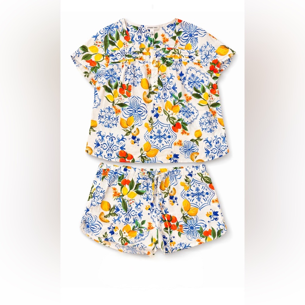 Johnny Was Blue and Yellow Floral Set